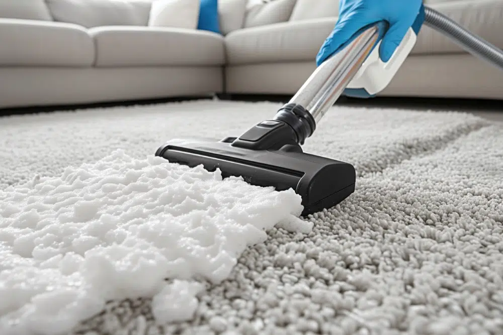 Nettoyage de tapis avec mousse